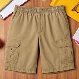 Children's Place Shorts Cargo Khaki Elastic Adjustable Boy Sizes 18